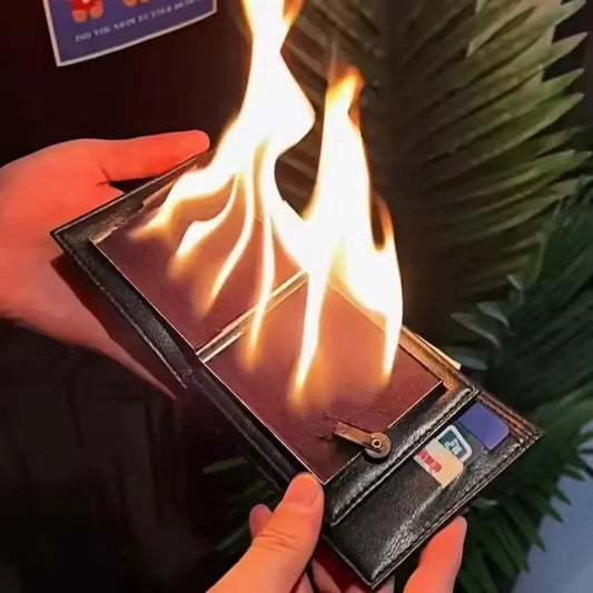 Fire Wallet Magic Flame Big Fire Wallets Open Flame Lighters Smoking Accessories Men's Gift