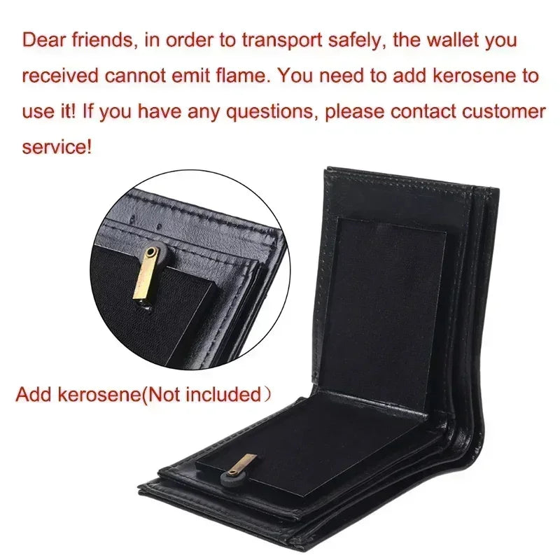 Fire Wallet Magic Flame Big Fire Wallets Open Flame Lighters Smoking Accessories Men's Gift